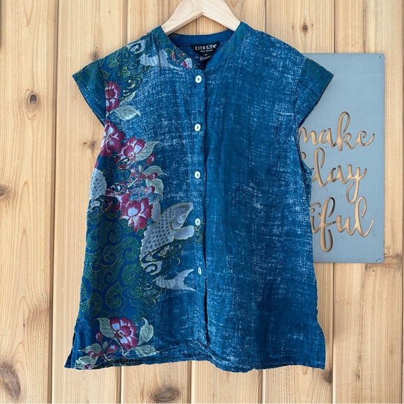 Citron Tops - Citron Medium Floral Silk Top